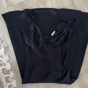 Elegant Black Slip Dress- midi